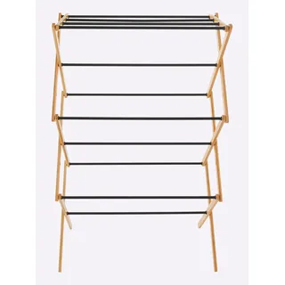 Badorganizer HEINE HOME, schwarz (natur, schwarz), B:73cm H:117cm T:31cm, Bambus, Metall, Aufbewahrungsboxen, Badorganizer