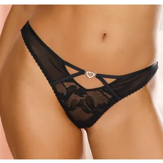 LASCANA String »Dalia«, mit feinen Strasssteinchen und Spitze, schwarz