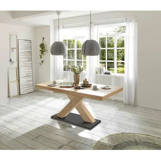 Mäusbacher Komfort 160 x 76 cm Ausziehtisch schwarz/Eiche