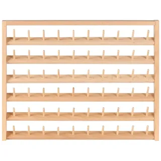 Kurtzy Spulenhalter Garnrollenhalter aus Buchenholz zur Aufbewahrung von 60 Spulen & Haken - Nähmaschinen Garn Organizer zum Aufhängen - für Stick-, Quilt- und Nähfäden