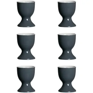 Eierbecher RITZENHOFF & BREKER "Eierbecher Doppio ø 5 cm 6er Set", grau (anthrazit), Porzellan, Eierbecher, Eierbecher