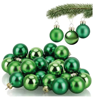 COM-FOUR com-four® 40x Weihnachtskugel - Baumschmuck für die Weihnachtstanne - Mini-Glaskugeln Ø 3 cm - Weihnachtsdeko - kleine Christbaumkugeln aus echtem Glas für Weihnachten
