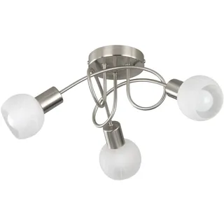 Trio Antibes 3 E14 Nickel matt/Chrom, Glas alabasterfarbig weiß