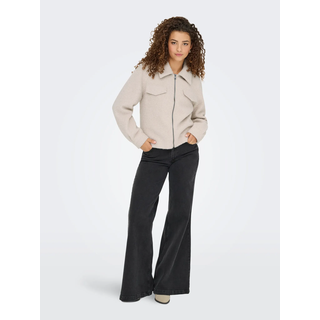 Bouclèjacke ONLY "ONLMALO BOUCLE JACKET OTW NOOS", Damen, Gr. M, beige (pumice stone detail:melange), Bouclé, Obermaterial: 100% Polyester, meliert, Jacken Bouclèjacke