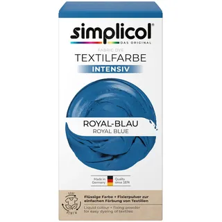 Heitmann simplicol Textilfarbe intensiv Royal-Blau | Einfaches Färben in der Waschmaschine | Flüssige Farbe & Fixierpulver | 1er Pack