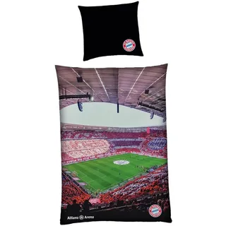 FC Bayern München Bettwäsche Allianz Arena I 135x200cm I Mehrfarbig I Fußballstadion