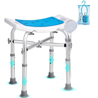 Vevor Duschhocker Höhenverstellbar 405–480 mm 226,8 kg Tragfähigkeit Blau