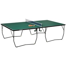 Bild von Tischtennisplatte mit Rollen, Tischtennisspiel-Set mit 2 Schlägern und 3 Bällen, Grün, B/H/L: ca. 152,5x76x274 cm