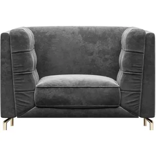 Stoff Wohnlandschaft  Relax Sitz Design Couch Lounge Sofas Samt Sofa 3 Sitzer - Grau