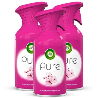 Air Wick PURE Kirschblütenzauber – Blumig-frisches Duftspray geruchsneutralisierend & ohne feuchten Niederschlag – Duft: Kirschblüte – 3 x 250 ml