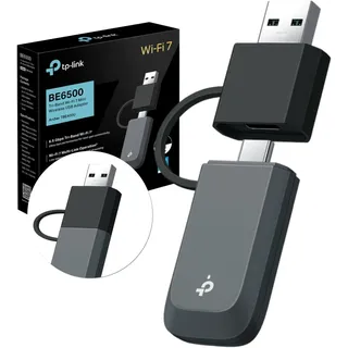 TP-Link Archer TBE400U Wi-Fi 7 WLAN Stick für PC, USB-C/A WLAN Adapter BE6500 Tri-Band, MU-MIMO, WPA3, USB 3.0, nur Kompatibel mit Windows 10/11