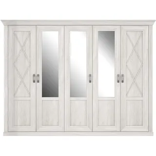 Forte Drehtürenschrank Kashmir 268 x 205 x 62,6 cm Weiß