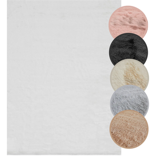 Hochflor-Teppich OTTO HOME "Lugano", weiß, B:120cm H:30mm L:170cm, Polyester, Teppiche, Hochflor-Teppich, Kunstfell, Uni Farben, sehr weich & kuschelig