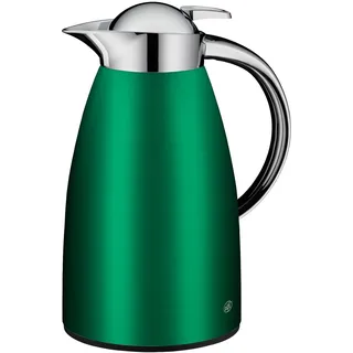 Alfi SIGNO 1.0l, satin grün, Edelstahl-Isolierkanne mit hygienischem Hartglaseinsatz, Drehverschluss mit bequemer Drucktaste, ergonomischer Griff, mit einer Hand, ideal als Kaffeekanne, Teekanne