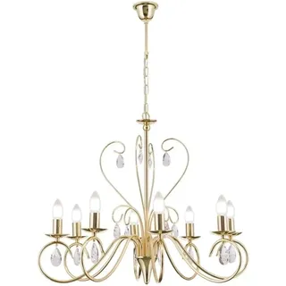 Orion Leuchten Kristall Kronleuchter Alessia 68 cm x 58 cm 8 x E14 Gold