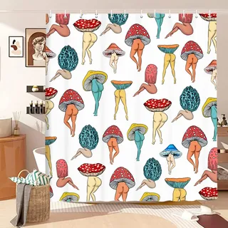 uokiuki Duschvorhang 70er/80er Jahre 70 x 180 cm weiß