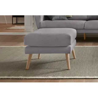 Hocker OTTO HOME "Bille", grau (stone), B:58cm H:45cm T:58cm, Struktur (100% Polyester);Struktur fein (100% Polyester);Samtoptik (100% Polyester);Luxus-Microfaser weich (100% Polyester), Hocker, Hocker, mit Eiche-Beinen, Design by Morten Georgsen