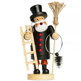 SIKORA RM-A Räuchermännchen aus Holz 3 Größen Verschiedene Motive, Farbe/Modell:A08 schwarz - Schornsteinfeger, Höhe in cm:Höhe ca. 19.5 cm