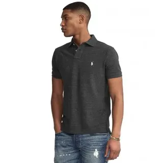 Polo Ralph Lauren für Herren. 710680784011 Schwarzes Slim-Fit-Piquet-Poloshirt (L), Baumwolle, Kurzarm