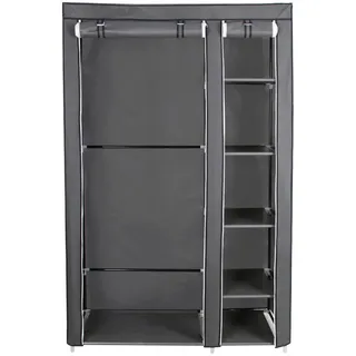 Stoffschrank , Grau , Textil , 6 Fächer , 110x175x45 cm , Schlafzimmer, Kleiderschränke, Stoffschrank