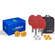 JOOLA 44280 Unisex – Erwachsene Training 40+ Tischtennisbälle, 120er Orange, One-Size & Unisex – Erwachsene Tisch Tennis-Set-54825 Tennis-Set, mehrfarbik, One Size