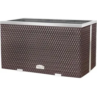 Pflanzkübel Wilk Polyrattan Aluminium 70 x 38 x 40 cm braun aluminium