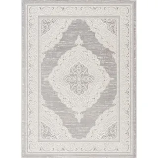 Webteppich , Hellgrau , Textil , Vintage , rechteckig , 80x150 cm , Oeko-Tex® Standard 100 , pflegeleicht , Teppiche und Böden, Teppiche, Moderne Teppiche