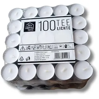 100 Stück Teelichter Weiß,Teelichter Alu-Cup,Durchmesser 38 mm, Ohne Duft, 4 Stunden Brenndauer, Großpackung,Decorative Household Candles,(Natürlichen Sojawachsmischung)