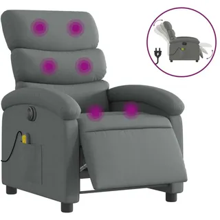 vidaXL Massagesessel Elektrisch Dunkelgrau Stoff - Grau