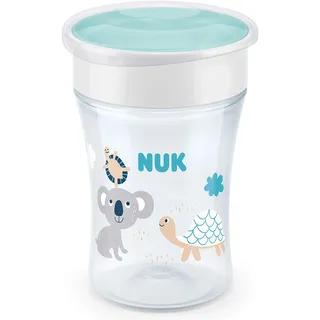 NUK Magic Cup Trinklernbecher | auslaufsicherer 360°-Trinkrand | 8+ Monate | BPA-frei | 230 ml | Koala/ Schildkröte (weiß)