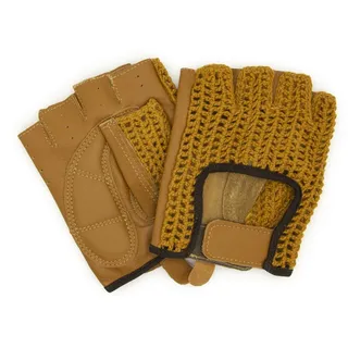 Adapter Universe Autofahrer Handschuhe Retro Vintage Leder Fingerlose Fahrerhandschuhe Fahrrad Kamel Braun