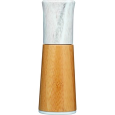 KitchenCraft Serenity Salz- und Pfeffermühle aus Bambus, Gewürzmühle mit Langlebigem Keramikmahlwerk, Modernes Design, Braun / Hellrosa, 17,5 cm