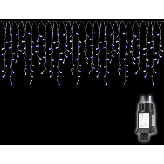 salcar 5m LED Eisregen Lichterkette Außen Innen, Lichtervorhang Fenster Weihnachten, Weihnachtsbeleuchtung Strom 31V mit 8 Beleuchtungsmodi und Memory-Funktion, Blau-Weiß