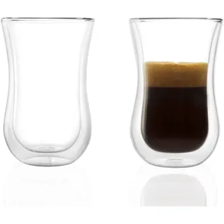 Stölzle Lausitz Coffee 'N More 2er Set/Thermogläser doppelwandig geeignet als Espresso Glas, Teegläser und Kaffeegläser/Espresso doppelwandige Gläser – 90 ml