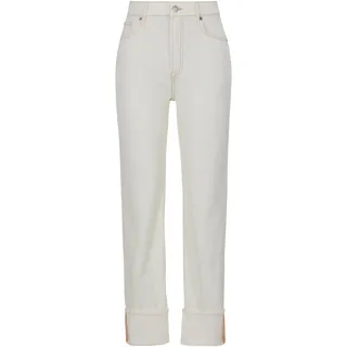 Weite Jeans BOSS ORANGE "Ada High Rise Slim Premium Damenmode", Damen, Gr. 28, N-Gr, beige (natural 101), Denim/Jeans, Obermaterial: 100% Baumwolle, unifarben, weit, Jeans Weite Jeans