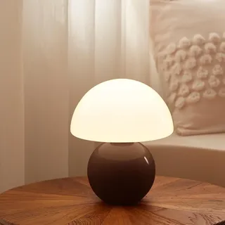 Dawnwake Pilz Nachttischlampe Tischlampe, Led Dimmbar Tischleuchte Deko Wohnzimmer, Schlafzimmer Tischlampen, Mushroom Bedside Table Lamp, Keramikbasis Glas Klein Nachtlampe (Kaffee)