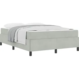 vidaXL Bettrahmen mit Matratze Hellgrau 140 x 190 cm Stoff - Hellgrau
