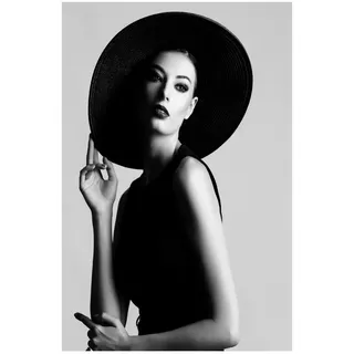 queence Bild mit Rahmen »oder Poster, Evgenia« Bilder von Frauen   Fashion   Foto   Frau   Magazincover   Mode   Portrait   Schwarz-Weiß 1 Stk. tlg. HD Premium Druck, schwarz