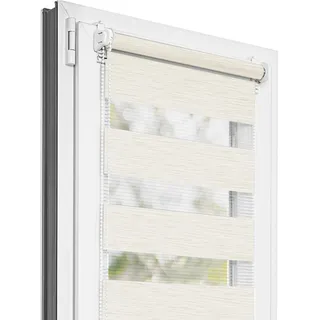 Estika Doppelrollo Klemmfix - 130 x 220 cm - Naturbelassen - Duo Rollo ohne Bohren - Naturbelassen