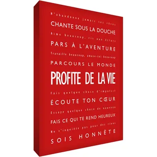 Feel Good Art Leinwandbild mit Rahmen, 91 x 60 cm, Rot