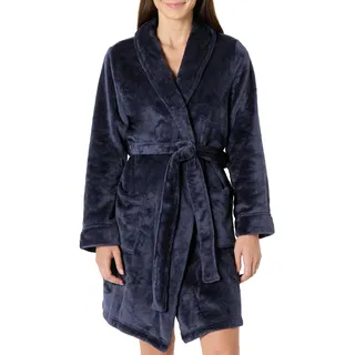 Amazon Essentials Damen Mittellanger Bademantel Plüsch (Erhältlich in Übergröße), Marineblau, S