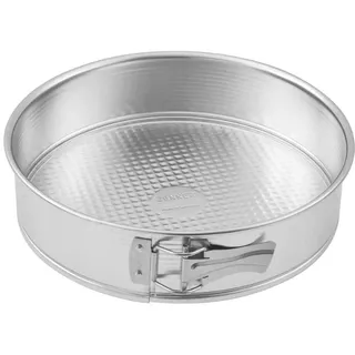 Zenker Springform Silver Ø26 cm – Hochwertige Backform mit gewaffeltem Boden und gerilltem Rand, 2-teilig, hitzebeständig bis +230 °C, Designed in Germany