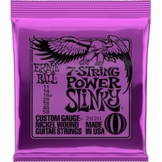 Ernie Ball Power Slinky 7-Saiter Nickel Wound E-Gitarrensaiten, Stärke 11-58