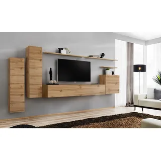 Braun Wohnwand Wohnzimmer Möbel Modern Wandregale Designer Stil Neu TV-Ständer - Braun