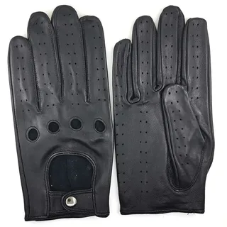 ZLUXURQ Herren Luxus 100% Schaffell Fahrhandschuhe-Weiches hochwertiges Leder