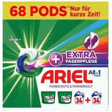 Bild von Waschmittel Pods All-in-1, Color+ Extra Faserpflege Waschmittel, 68 Waschladungen, Farbschutz