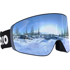Dizokizo Skibrille Magnetische austauschbare zylindrische Linse Schneebrille für Männer Frauen Anti-Fog UV-Schutz Professionelle Skibrille für Snowboarding Skifahren SNOW-6100