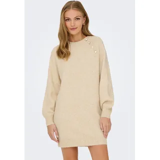 ONLY Strickkleid "ONLEMMA LIFE LS BUTTON ONEC DRESS CC KNT" mit Zierknöpfen, pumice stone detail:melange, gold button