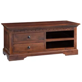 MASSIVMOEBEL24.DE TV-Board Akazie 115x48x50 nougat lackiert OXFORD #317 - Dunkelbraun