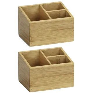 Wenko Bambus Organizer Terra 12 x 8,5 x 28 cm 2-tlg. braun